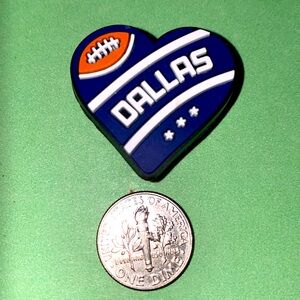 (10 for $15) 💙 Heart Love Dallas Cowboys w/a Football 🏈 NFL Crocs Shoe Charms